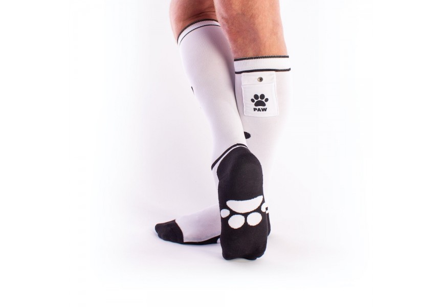 Brutus Puppy Party Socks With Pockets White/Black