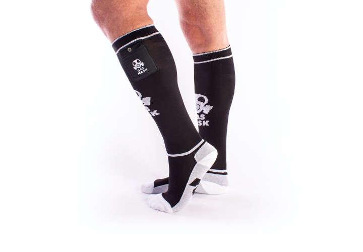 Μαύρες Κάλτσες Με Τσέπες - Brutus Gas Mask Party Socks With Pockets Black/White