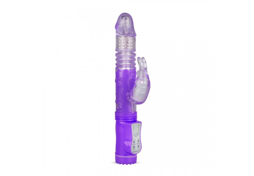 Μωβ Δονητής Rabbit Με Κίνηση Πάνω Κάτω - EasyToys Thrusting Rabbit Vibrator Purple 25cm