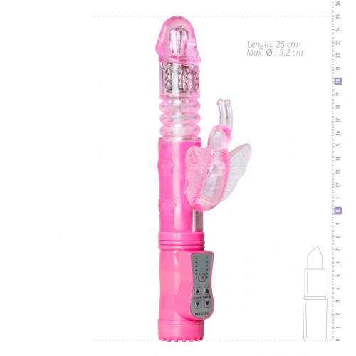 Δονητής Rabbit Με Κίνηση Πάνω Κάτω - Easytoys Pink Butterfly Vibrator 25cm