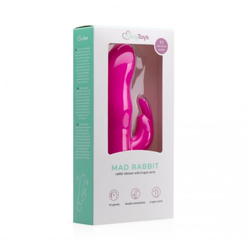 Ροζ Δονητής Κουνελάκι - Easytoys Mad Rabbit Vibrator Pink 17cm