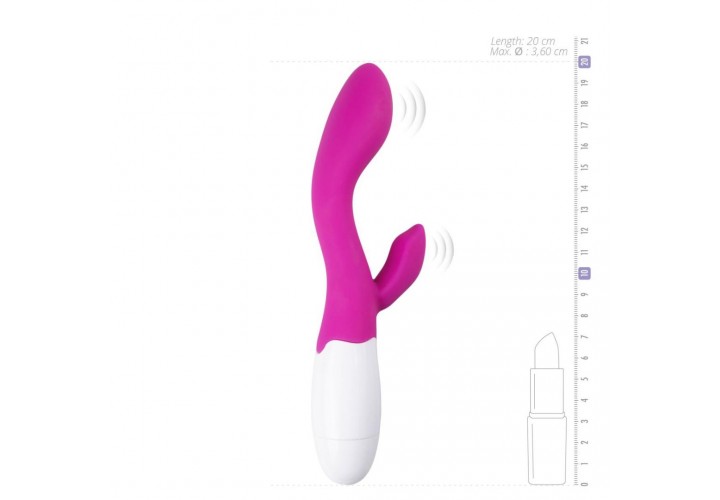 Ροζ Δονητής Rabbit Σιλικόνης 10 Ταχυτήτων - Easytoys Lily Vibrator Rechargeable Pink 20cm