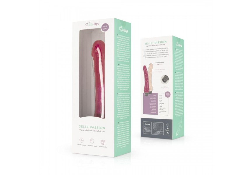 Ροζ Ρεαλιστικός Δονητής - Easytoys Jelly Passion Realistic Vibrator Pink 23cm