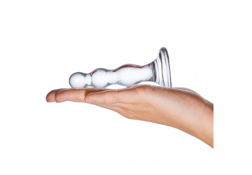 Γυάλινη Πρωκτική Σφήνα Με Χάντρες - Glas Triple Play Beaded Butt Plug 10cm