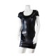 Μαύρο Γυναικείο Λάτεξ Μίνι Φόρεμα Με Ανοιχτό Ντεκολτέ - GP Short Dress With Cleavage Black