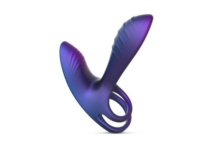 Hueman Infinity Ignite Vibrating Cock & Ball Ring Purple