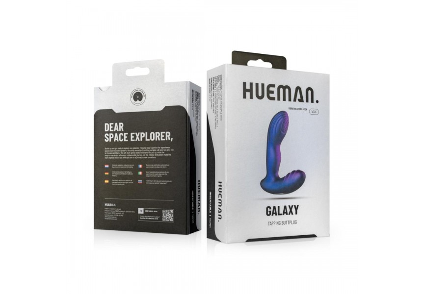 Hueman Galaxy Tapping Butt Plug Purple 14.9cm