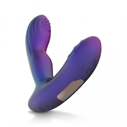 Μωβ Πρωκτική Σφήνα Με Παλμικές Δόνησης - Hueman Galaxy Tapping Butt Plug Purple 14.9cm