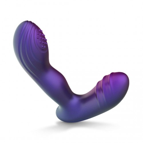 Μωβ Πρωκτική Σφήνα Με Παλμικές Δόνησης - Hueman Galaxy Tapping Butt Plug Purple 14.9cm