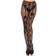 Leg Avenue Lacey Suspender Crotchless Tights Black
