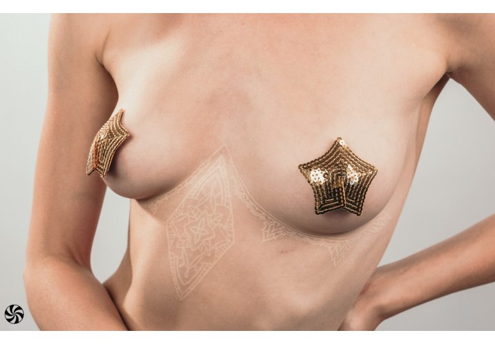 Αυτοκόλλητα Διακοσμητικά Θηλών - Lola Games Nipple Pasties Burlesque Tempest Gold