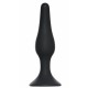 Μαύρη Πρωκτική Σφήνα Σιλικόνης - Lola Games Slim Medium Silicone Butt Plug Black 11.5cm