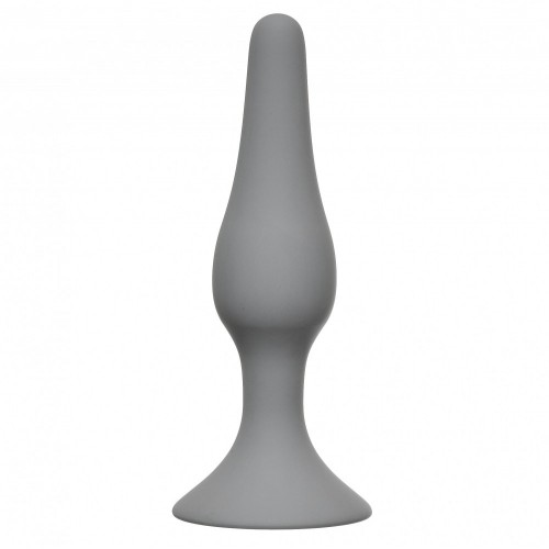 Γκρι Πρωκτική Σφήνα Σιλικόνης - Lola Games Slim Large Silicone Butt Plug Grey 12.5cm