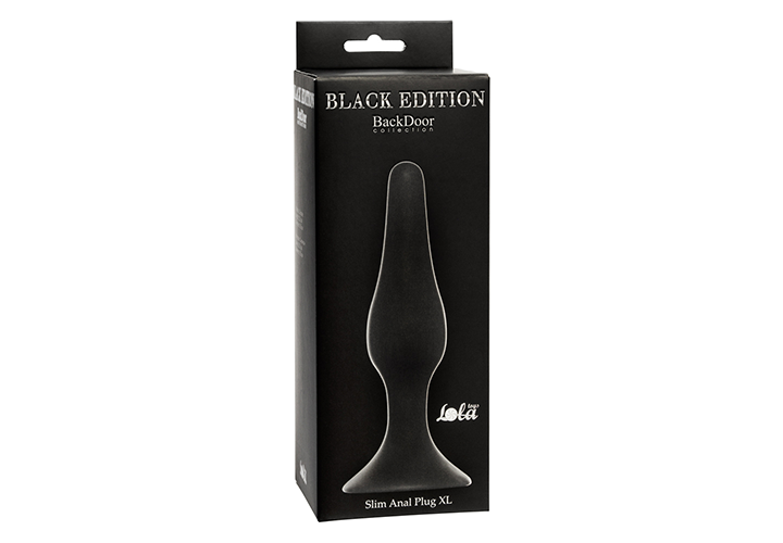 Lola Games Slim XL Silicone Butt Plug Black 15.5cm