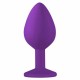 Μωβ Μεσαία Πρωκτική Σφήνα Με Κόσμημα - Lola Games Cutie Anal Plug Medium Purple/Clear 8.5cm