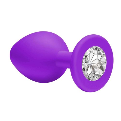 Μωβ Πρωκτική Σφήνα Με Κόσμημα - Lola Games Cutie Anal Plug Small Purple/Clear 7.5cm