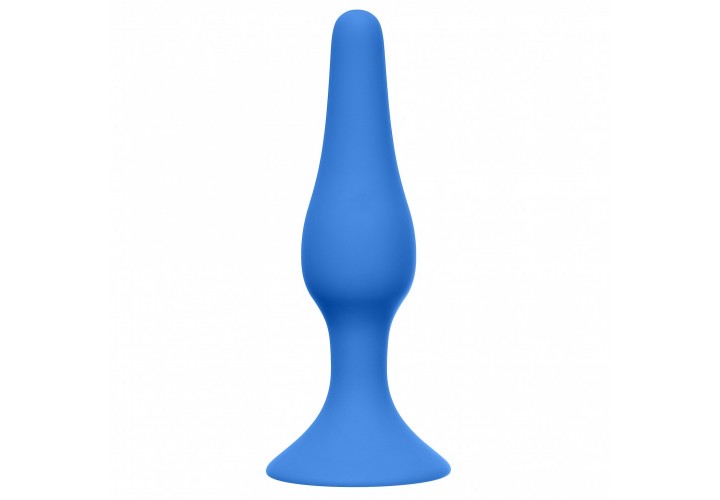 Μπλε Πρωκτική Σφήνα Σιλικόνης - Lola Games Slim Small Silicone Butt Plug Blue 10.5cm