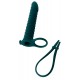 Πράσινο Ομοίωμα Με Δόνηση & Δακτύλιους Πέους Για Διπλή Διείσδυση - Lola Games Vibrating Strap On Rori Dark Green 16.2cm
