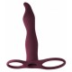 Lola Games Vibrating Strap On Double Penetration Flirtini Wine Red 15.9cm