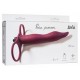 Lola Games Vibrating Strap On Double Penetration Flirtini Wine Red 15.9cm