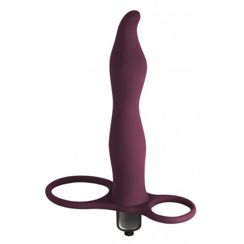 Lola Games Vibrating Strap On Double Penetration Flirtini Wine Red 15.9cm