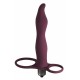 Lola Games Vibrating Strap On Double Penetration Flirtini Wine Red 15.9cm