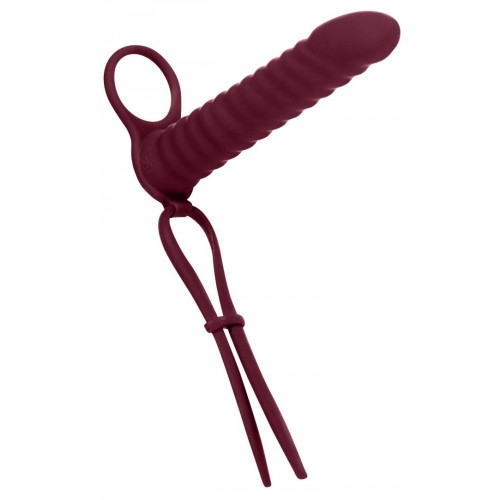 Lola Games Vibrating Strap On Rori Wine Red 16.2cm