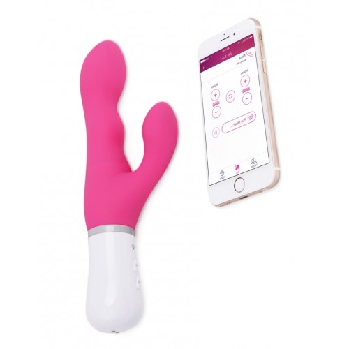 Ασύρματος Rabbit Δονητής Με Εφαρμογή Κινητού - Lovense Nora Rabbit Vibrator Phone App Pink 20cm