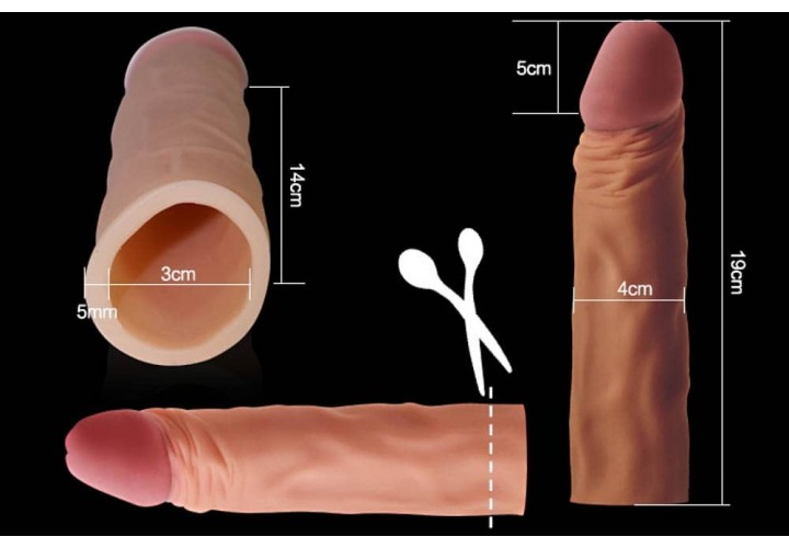 Ρεαλιστικό Προσθετικό Κάλυμμα Πέους - Lovetoy Pleasure X Tender Penis Sleeve Flesh 19cm