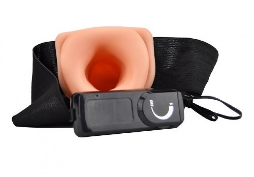 Loving Joy Vibrating Hollow Strap On Vanilla 20cm