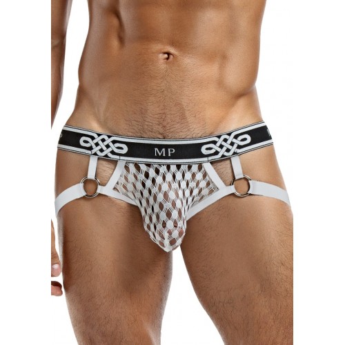 Male Power Peep Show Jock Ring White