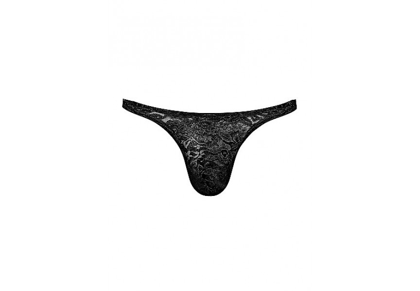 Μαύρο Ανδρικό Δαντελωτό Στρινγκ - Male Power Stretch Lace Bong Thong Black