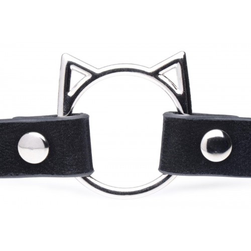 Τσόκερ Με Διακοσμητικό Κρίκο Γατούλα - Master Series Kinky Kitty Ring Slim Choker Black