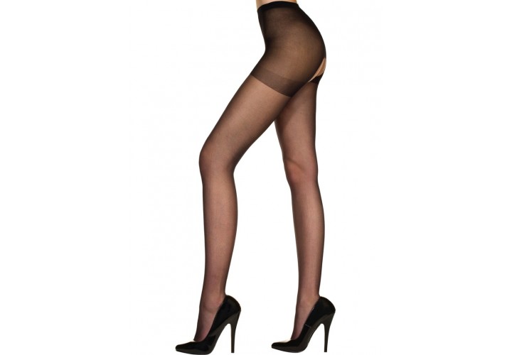 Μαύρο Γυναικείο Διάφανο Καλσόν Με Άνοιγμα - Music Legs Crotchless Sheer Pantyhose 800 Black