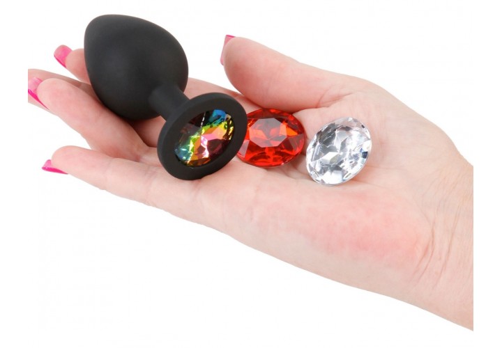Πρωκτική Σφήνα Με 3 Αποσπώμενα Κοσμήματα - Ns Novelties Glams Xchange Round Medium 8cm