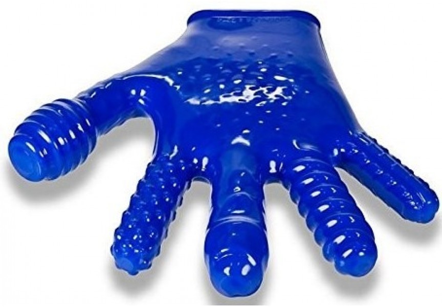 Oxballs Finger Fuck Textured Glove Police Blue