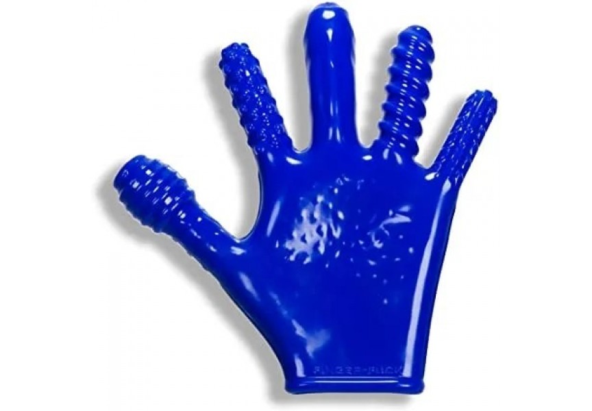 Γάντι Fisting Με Ανάγλυφα Δάχτυλα - Oxballs Finger Fuck Textured Glove Police Blue