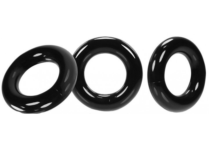 Σετ Ελαστικά Δαχτυλίδια Πέους - Oxballs Willy Rings 3 Pack Cock Rings Black