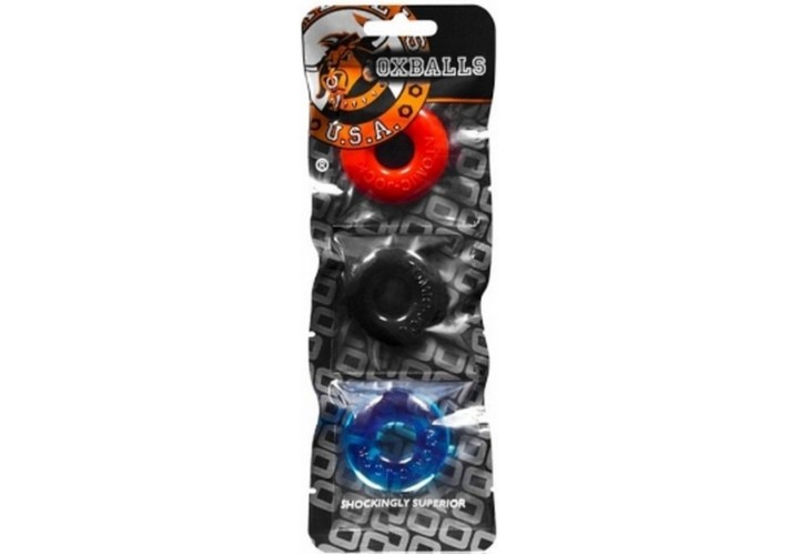 Σετ Ελαστικά Δαχτυλίδια Πέους & Όρχεων - Oxballs Atomic Jock Ringer 3 Pack Colour Cock Rings