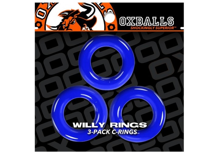 Σετ Ελαστικά Δαχτυλίδια Πέους - Oxballs Willy Rings 3 Pack Cock Rings Police Blue