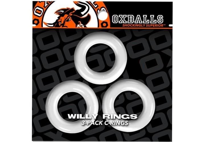Σετ Ελαστικά Δαχτυλίδια Πέους - Oxballs Willy Rings 3 Pack Cock Rings White