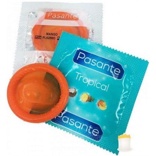 Προφυλακτικό Με Γεύση Μάνγκο - Pasante Tropical Mango Condom 1 pc