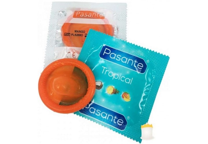 Προφυλακτικό Με Γεύση Μάνγκο - Pasante Tropical Mango Condom 1 pc