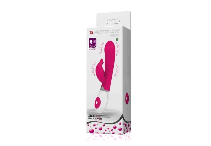 Pretty Love Felix Rabbit Vibrator Voice Control Pink 20.5cm