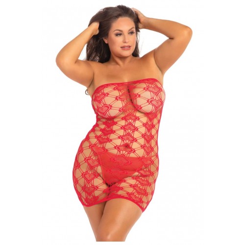 Rene Rofe Queen Of Hearts Tube Dress Plus Size Red