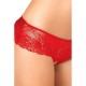 Κόκκινο Γυναικείο Δαντελωτό Στρινγκ Με Ανοιχτό Καβάλο & Φιόγκο - Rene Rofe Crotchless Lace Bow Back Panty Red