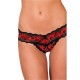 Rene Rofe Crotchless Lace V Thong Red