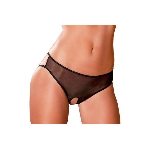 Rene Rofe Crotchless Cage Back Boyshort Black