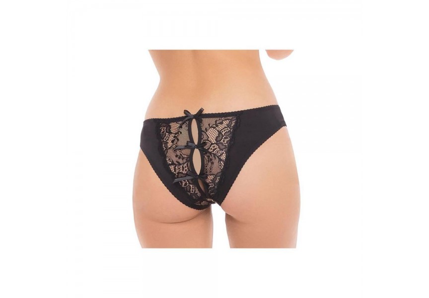 Rene Rofe Simple Fantasy Crotchless Panty Black