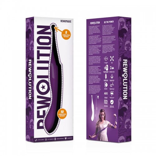 Μωβ Διπλός Δονητής 15 Ταχυτήτων - Rewolution Rewomagic Flexible Double Vibrator Purple 24cm